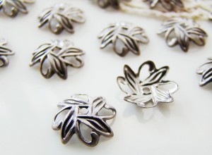 10mm floral bead cap Antiqued Silver Ox filigree